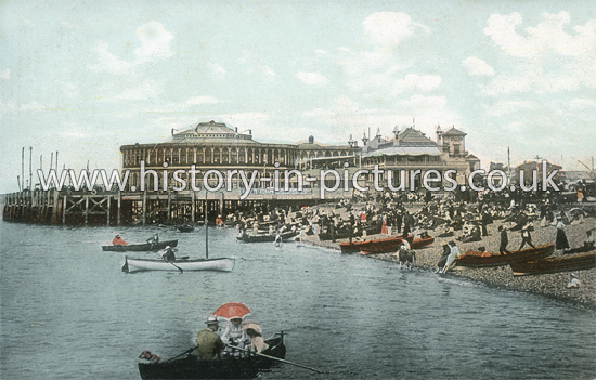 Clarence Pier and Beach, Southsea, Hants. c.1910